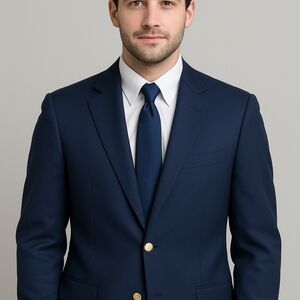 Orvis Blazer Jacket Mens Xxl Double Button Navy Blue Sport Coat See Measurements